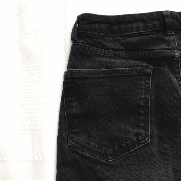 FRANK & OAK HIGH WAISTED WASHED BLACK STEVIE TAPERED JEANS - 27 - Picture 9 of 10